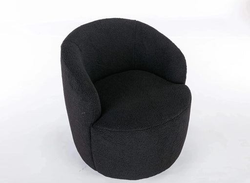 Teddy Fabric Swivel Accent Armchair Barrel Chair With Powder Coating Metal Ring-DTYStore