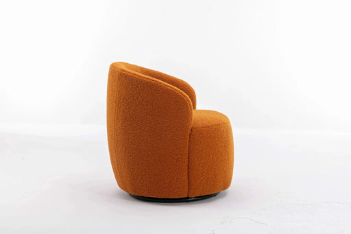 Teddy Fabric Swivel Accent Armchair Barrel Chair With Powder Coating Metal Ring-DTYStore