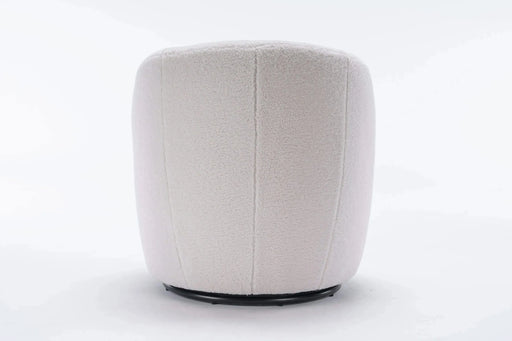 Teddy Fabric Swivel Accent Armchair Barrel Chair With Powder Coating Metal Ring-DTYStore
