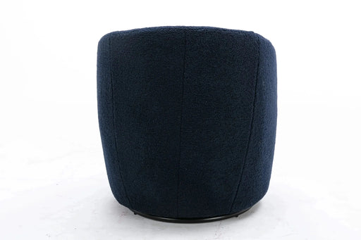 Teddy Fabric Swivel Accent Armchair Barrel Chair With Powder Coating Metal Ring-DTYStore