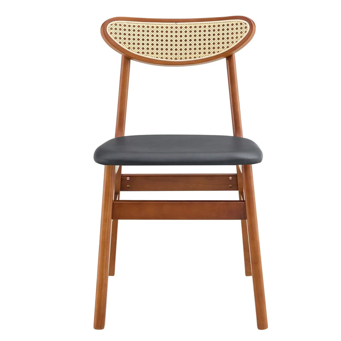 The stylish and durable solid wood dining chair, small curved back, PU cushion, and beautiful shape match perfectly with any room and everyday use Default -DTYStore
