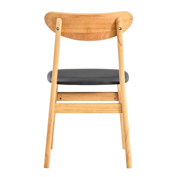 The stylish and durable solid wood dining chair, small curved back, PU cushion, and beautiful shape match perfectly with any room and everyday use Default -DTYStore
