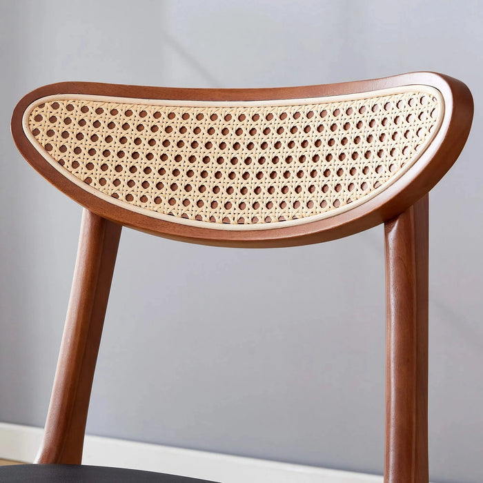 The stylish and durable solid wood dining chair, small curved back, PU cushion, and beautiful shape match perfectly with any room and everyday use Default -DTYStore