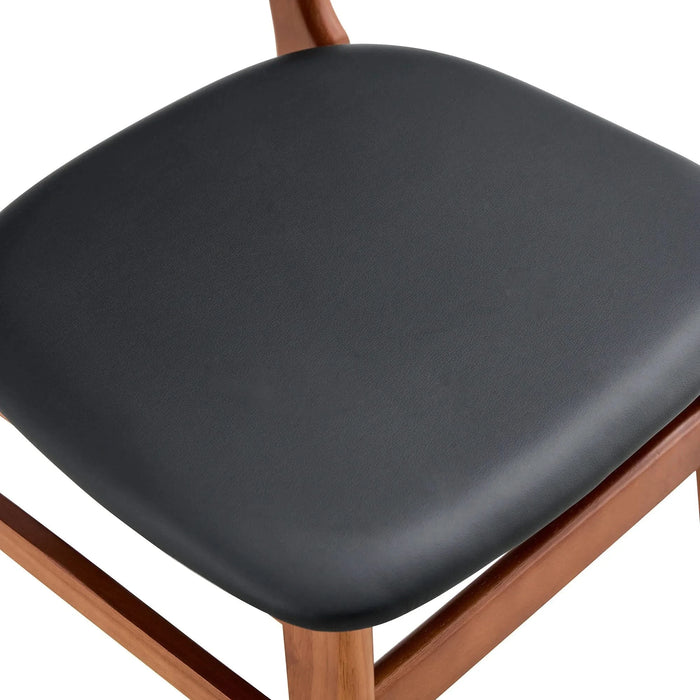 The stylish and durable solid wood dining chair, small curved back, PU cushion, and beautiful shape match perfectly with any room and everyday use Default -DTYStore