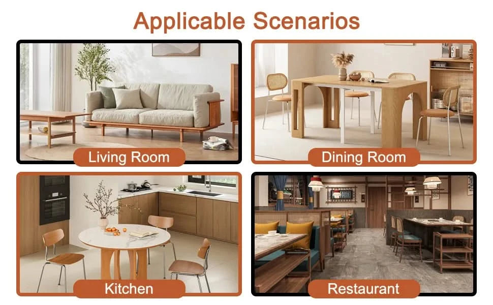 The stylish and durable solid wood dining chair, small curved back, PU cushion, and beautiful shape match perfectly with any room and everyday use Default -DTYStore