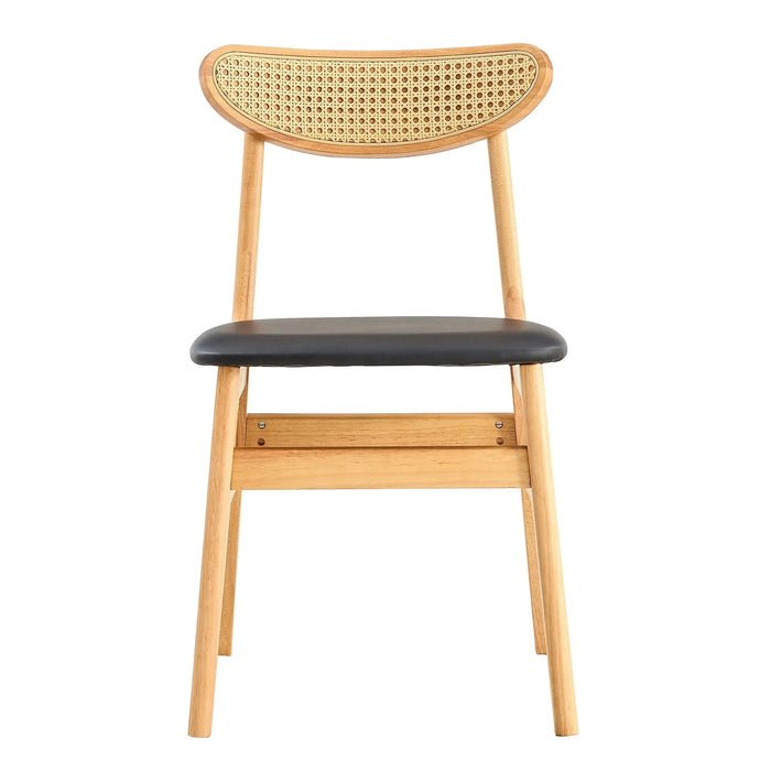 The stylish and durable solid wood dining chair, small curved back, PU cushion, and beautiful shape match perfectly with any room and everyday use Default -DTYStore