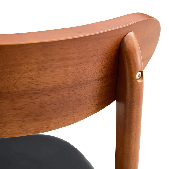 The stylish and durable solid wood dining chair, small curved back, PU cushion, and beautiful shape match perfectly with any room and everyday use Default -DTYStore