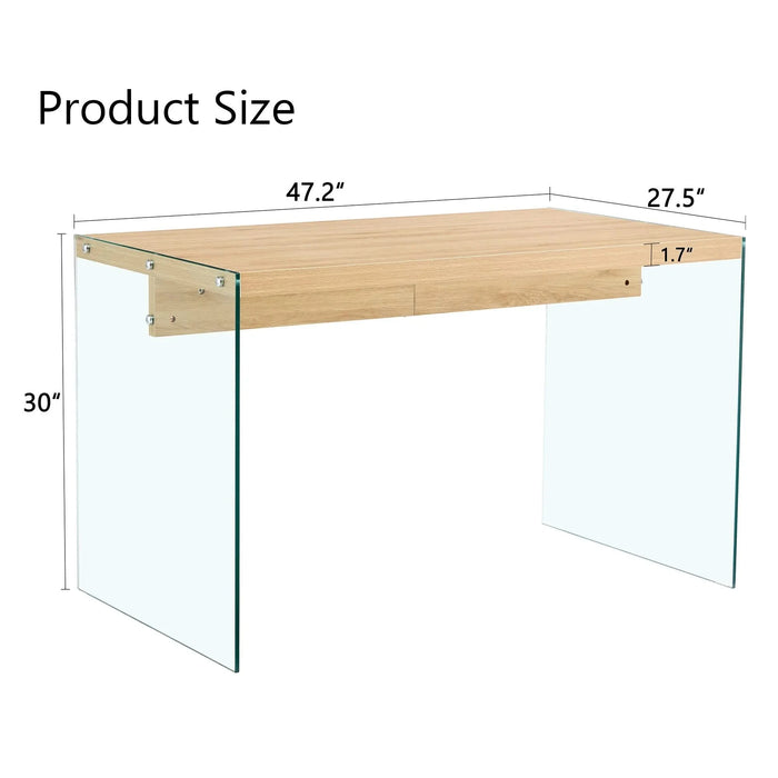 The top of the coffee table is made of medium density fiberboard and wooden stickers, with transparent tempered glass on both sides. The design is simple and elegant, with a sturdy structure. Default -DTYStore