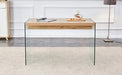 The top of the coffee table is made of medium density fiberboard and wooden stickers, with transparent tempered glass on both sides. The design is simple and elegant, with a sturdy structure. Default -DTYStore