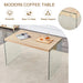 The top of the coffee table is made of medium density fiberboard and wooden stickers, with transparent tempered glass on both sides. The design is simple and elegant, with a sturdy structure. Default -DTYStore