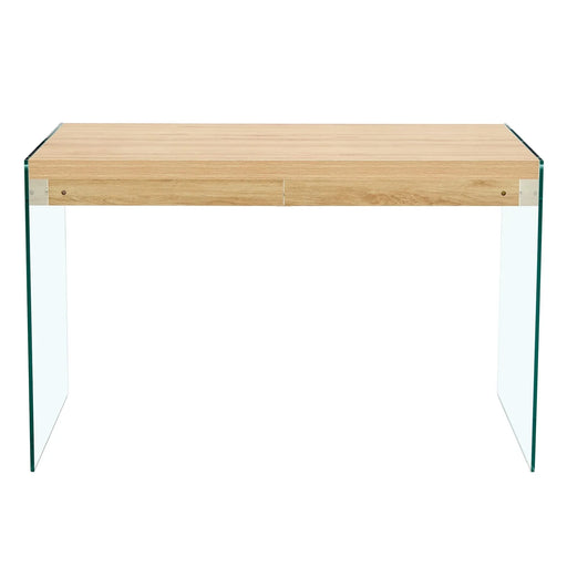 The top of the coffee table is made of medium density fiberboard and wooden stickers, with transparent tempered glass on both sides. The design is simple and elegant, with a sturdy structure. Default -DTYStore