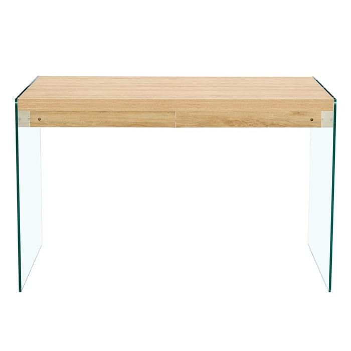 The top of the coffee table is made of medium density fiberboard and wooden stickers, with transparent tempered glass on both sides. The design is simple and elegant, with a sturdy structure. Default -DTYStore