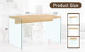 The top of the coffee table is made of medium density fiberboard and wooden stickers, with transparent tempered glass on both sides. The design is simple and elegant, with a sturdy structure. Default -DTYStore