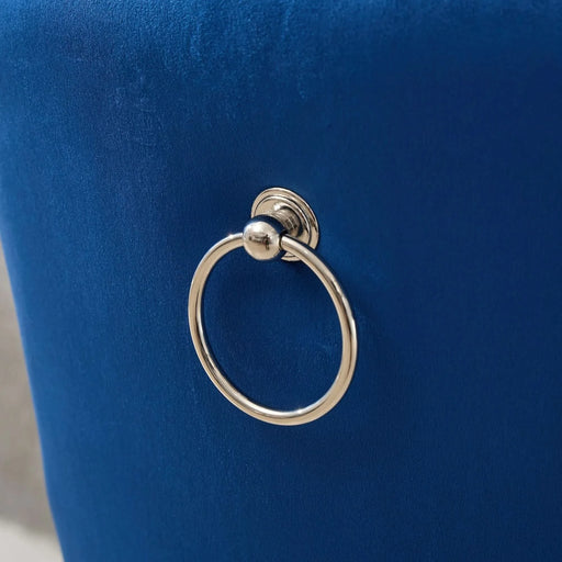 Thick Chrome Swivel Velvet Barstools,Adjustable 25-33'Height,Modern Upholstered with17.7' Base,Tufted Buttons&Diamond Pleating,Sponge&Spring Seat,for Home Pub&Kitchen Island(Blue, Set of 2) Default -DTYStore