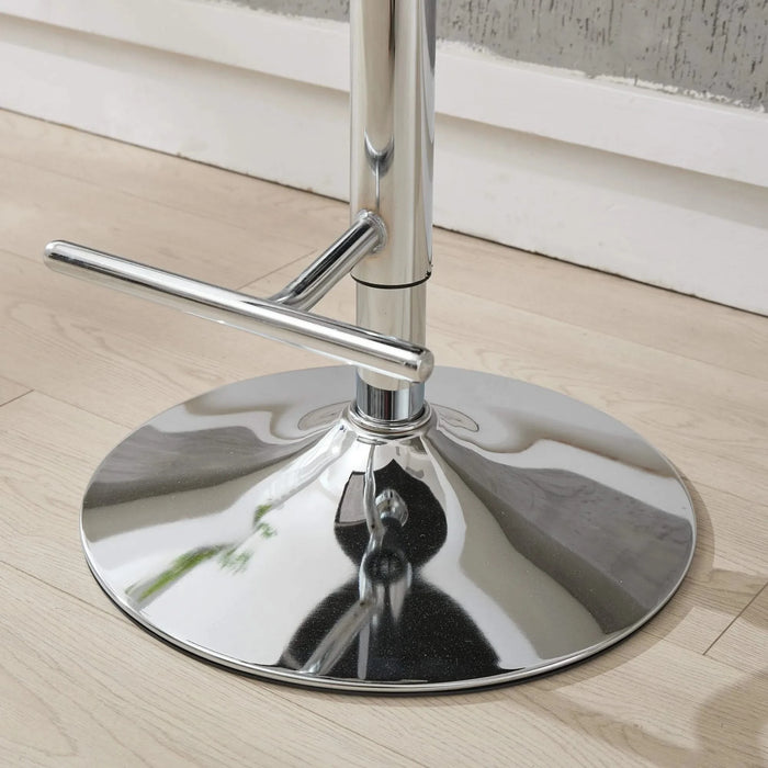 Thick Chrome Swivel Velvet Barstools,Adjustable 25-33'Height,Modern Upholstered with17.7' Base,Tufted Buttons&Diamond Pleating,Sponge&Spring Seat,for Home Pub&Kitchen Island(Blue, Set of 2) Default -DTYStore