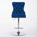 Thick Chrome Swivel Velvet Barstools,Adjustable 25-33'Height,Modern Upholstered with17.7' Base,Tufted Buttons&Diamond Pleating,Sponge&Spring Seat,for Home Pub&Kitchen Island(Blue, Set of 2) Default -DTYStore