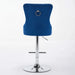 Thick Chrome Swivel Velvet Barstools,Adjustable 25-33'Height,Modern Upholstered with17.7' Base,Tufted Buttons&Diamond Pleating,Sponge&Spring Seat,for Home Pub&Kitchen Island(Blue, Set of 2) Default -DTYStore