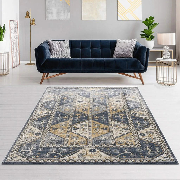 Tiled Border Area Rug Default -DTYStore