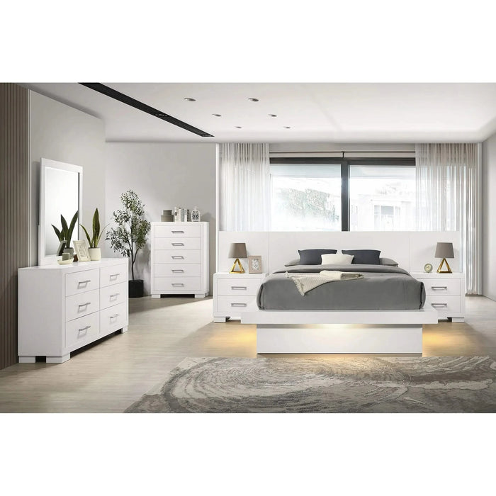 Tokyo White 6-piece Platform Bedroom Set with 2 Nightstands Default -DTYStore