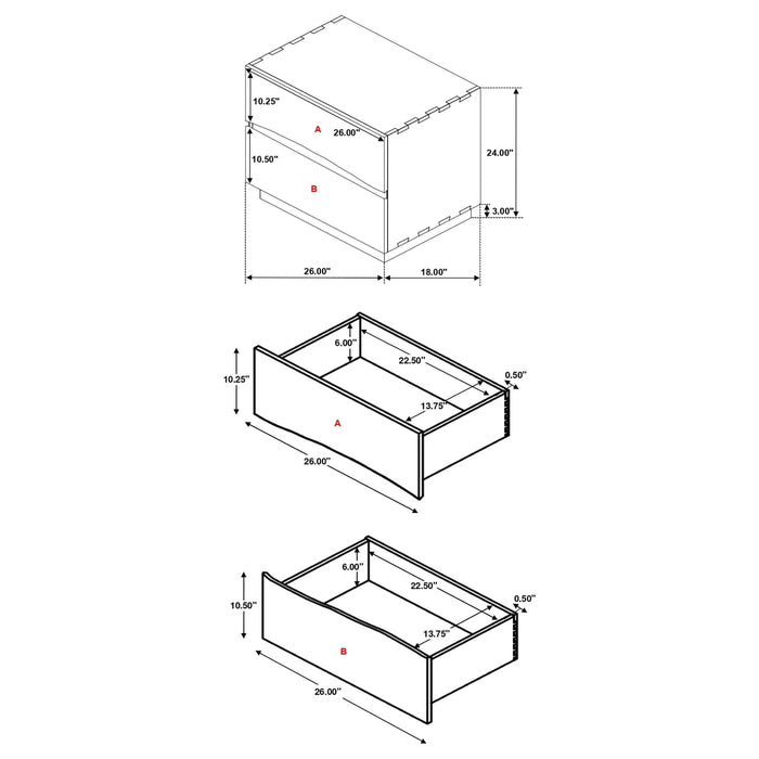 Tolt River Smokey Walnut 4-piece Storage Bedroom Set Default -DTYStore