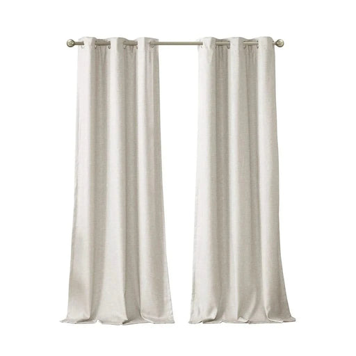 Tonal Printed Faux Silk Total Blackout Curtain Panel Pair(2 Pcs Window Panels) Default -DTYStore
