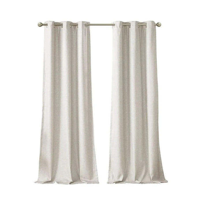 Tonal Printed Faux Silk Total Blackout Curtain Panel Pair(2 Pcs Window Panels) Default -DTYStore
