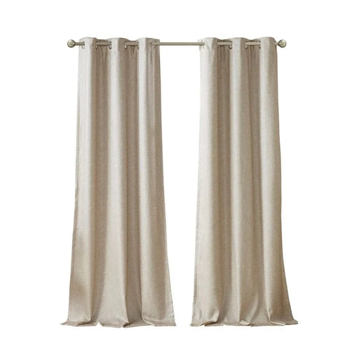 Tonal Printed Faux Silk Total Blackout Curtain Panel Pair(2 Pcs Window Panels) Default -DTYStore