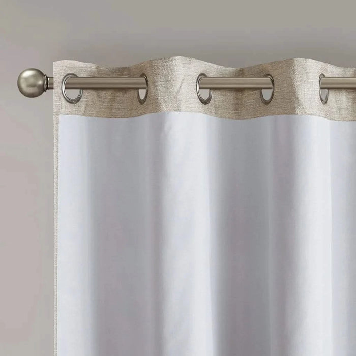 Tonal Printed Faux Silk Total Blackout Curtain Panel Pair(2 Pcs Window Panels) Default -DTYStore