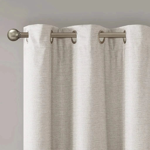 Tonal Printed Faux Silk Total Blackout Curtain Panel Pair(2 Pcs Window Panels) Default -DTYStore