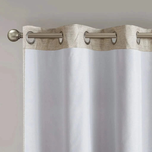 Tonal Printed Faux Silk Total Blackout Curtain Panel Pair(2 Pcs Window Panels) Default -DTYStore