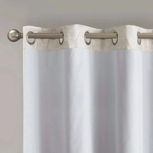 Tonal Printed Faux Silk Total Blackout Curtain Panel Pair(2 Pcs Window Panels) Default -DTYStore