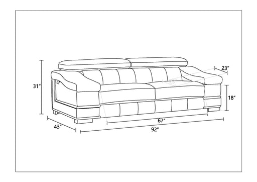 Top Grain Italian Leather Sofa Default -DTYStore