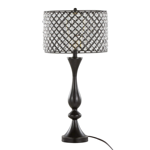 Topaz 27' Contemporary Metal Table Lamp in Oil Rubbed Bronze with Clear K9 Crystal and Metal Shade from Grandview Gallery by LumiSource Default -DTYStore