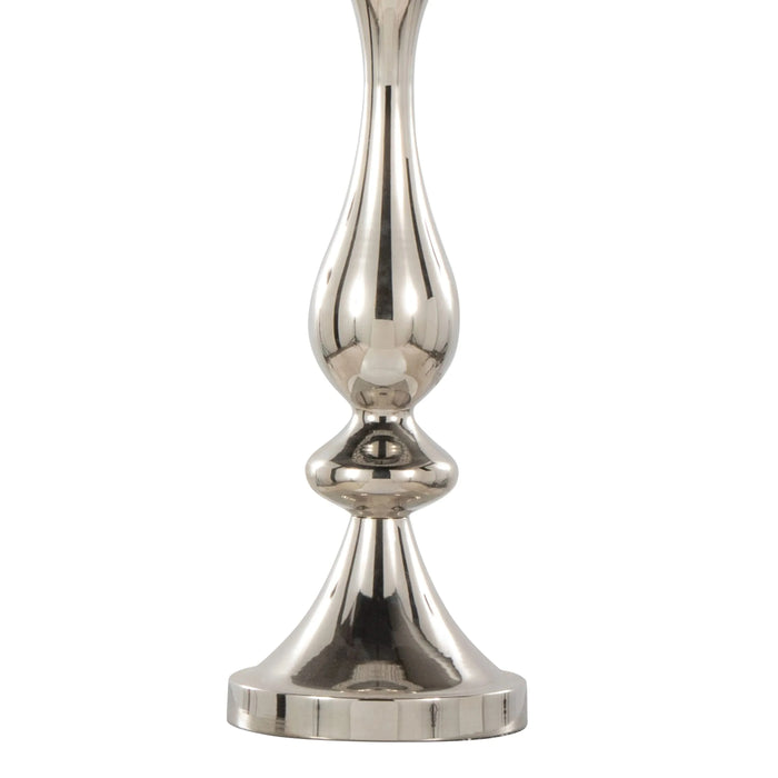 Topaz 27' Contemporary Metal Table Lamp in Polished Nickel with Clear K9 Crystal and Metal Shade from Grandview Gallery by LumiSource Default -DTYStore