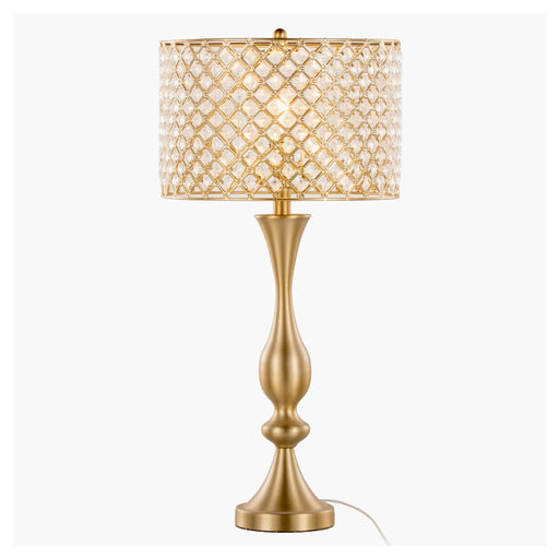 Topaz 27' Glam/Art Deco Metal Table Lamp in Gold Metal with Clear K9 Crystal and Metal Shade from Grandview Gallery by LumiSource Default -DTYStore