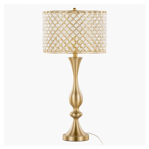 Topaz 27' Glam/Art Deco Metal Table Lamp in Gold Metal with Clear K9 Crystal and Metal Shade from Grandview Gallery by LumiSource Default -DTYStore