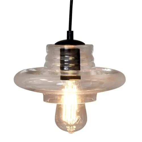 Torus Saucer Industrial Pendant with Clear Glass by LumiSource Default -DTYStore