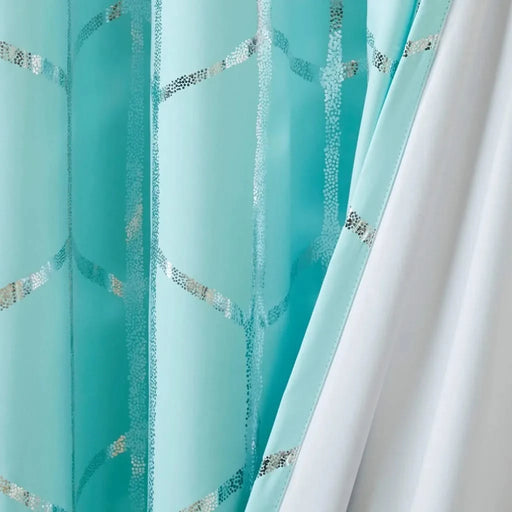 Total Blackout Metallic Print Grommet Top Curtain Panel(Only 1 Pc Panel) Default -DTYStore