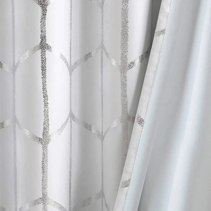 Total Blackout Metallic Print Grommet Top Curtain Panel(Only 1 Pc Panel) Default -DTYStore