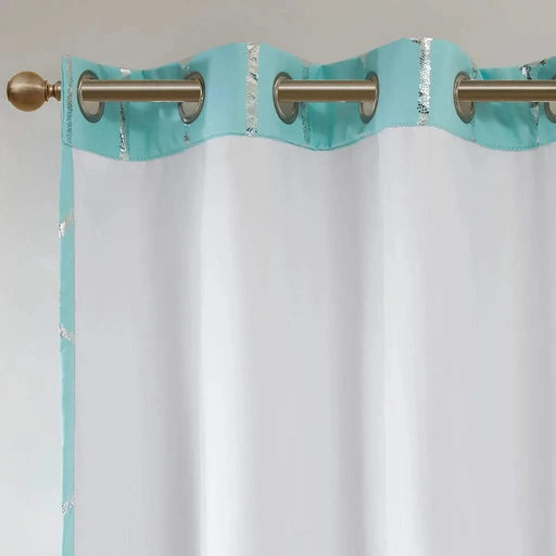 Total Blackout Metallic Print Grommet Top Curtain Panel(Only 1 Pc Panel) Default -DTYStore