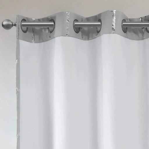 Total Blackout Metallic Print Grommet Top Curtain Panel(Only 1 Pc Panel) Default -DTYStore