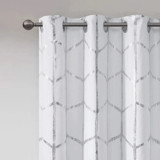 Total Blackout Metallic Print Grommet Top Curtain Panel(Only 1 Pc Panel) Default -DTYStore