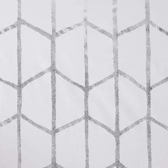 Total Blackout Metallic Print Grommet Top Curtain Panel for Window Treatments-DTYStore