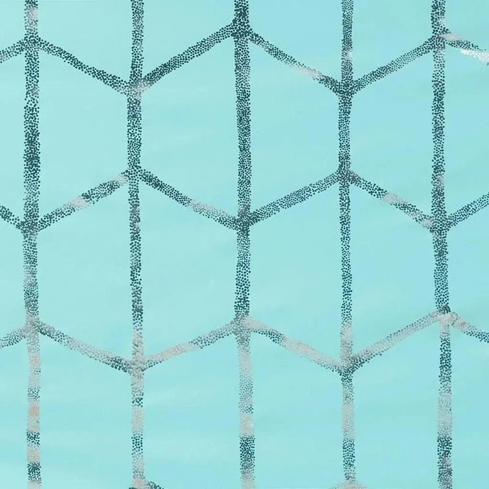 Total Blackout Metallic Print Grommet Top Curtain Panel for Window Treatments-DTYStore