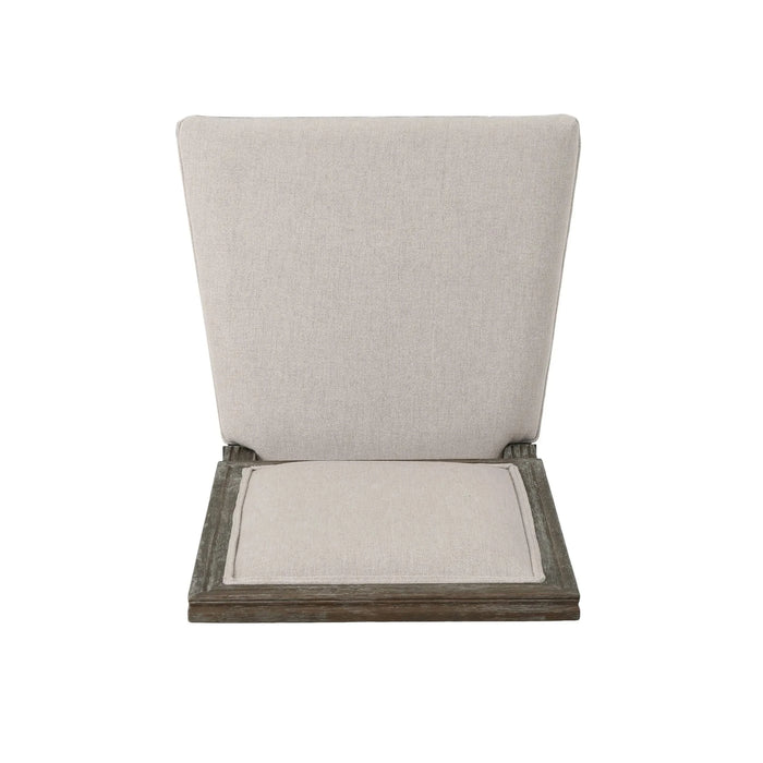 Traditional Style Dining Chair with Modern Color Accent in Wheat Fabric and Rubberwood Default -DTYStore