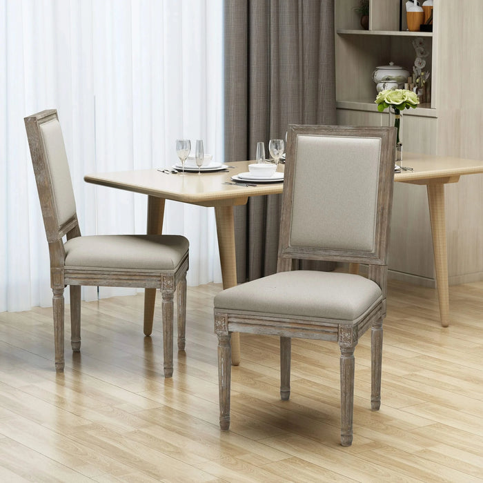 Traditional Style Dining Chair with Modern Color Accent in Wheat Fabric and Rubberwood Default -DTYStore
