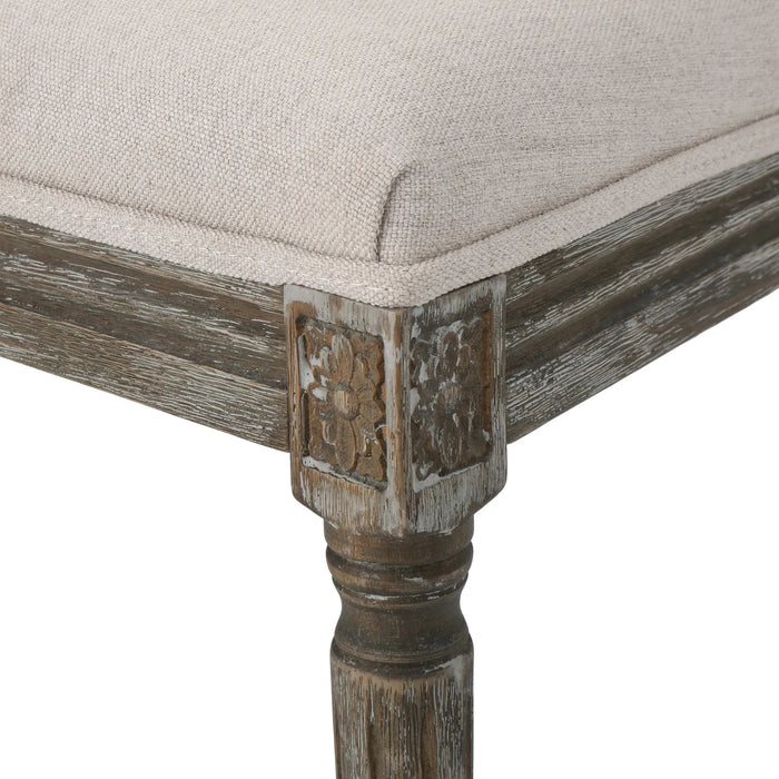 Traditional Style Dining Chair with Modern Color Accent in Wheat Fabric and Rubberwood Default -DTYStore