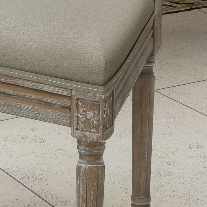 Traditional Style Dining Chair with Modern Color Accent in Wheat Fabric and Rubberwood Default -DTYStore