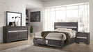 Traditional Style Full 4 Piece Storage Bedroom set made with Wood in Gray Default -DTYStore