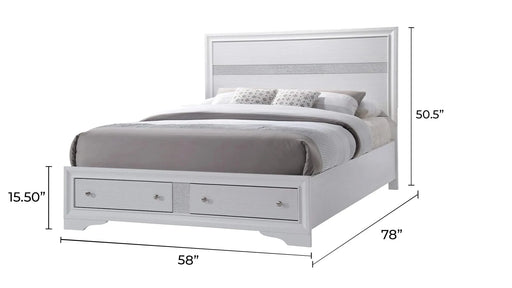 Traditional Style Full 4 Piece Storage Bedroom set made with Wood in White Default -DTYStore